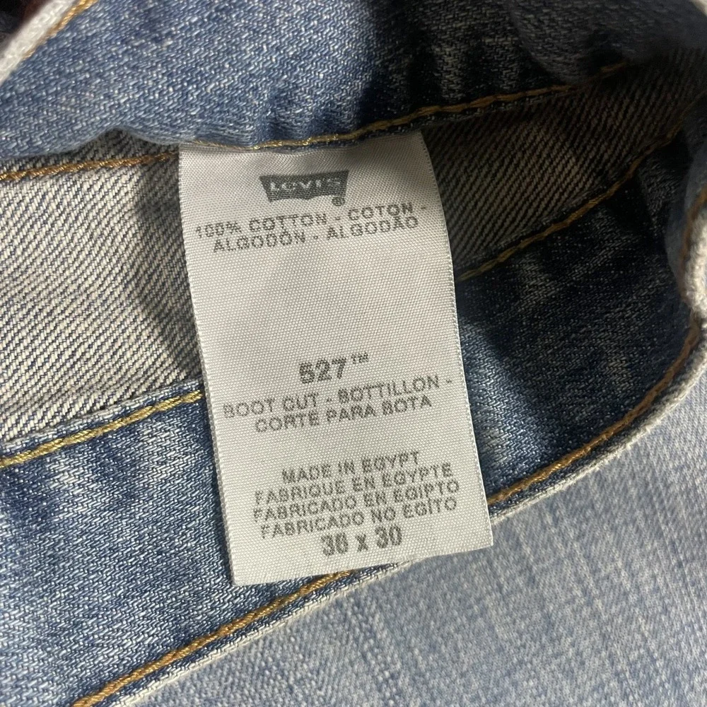 Levi's 527 Bootcut Jeans 36x30 Light Wash Blue 100% Cotton Denim